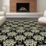 Ultra Soft Area Rug, Non Slip, Stain Resistant, Washable Area Rugs for Living Room, Bedroom, Sophisticated Monochrome Medallion(Black)