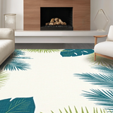 Ultra Soft Area Rug, Non Slip, Stain Resistant, Washable Area Rugs for Living Room, Bedroom, Modern Abstract Palm Leaf Design(Beige)