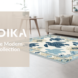 Ultra Soft Area Rug, Non Slip, Stain Resistant, Washable Area Rugs for Living Room, Bedroom, Elegant Neutral Sea Life Motif(White)