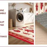Ultra Soft Area Rug, Non Slip, Stain Resistant, Washable Area Rugs for Living Room, Bedroom, Rustic Red Aquatic Design(Red)