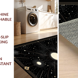 Ultra Soft Area Rug, Non Slip, Stain Resistant, Washable Area Rugs for Living Room, Bedroom, Ethereal Gothic Cosmos Design(Black)