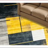 Ultra Soft Area Rug, Non Slip, Stain Resistant, Washable Area Rugs for Living Room, Bedroom, Bold Geometric Yellow Harmony(Yellow)