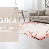 Ultra Soft Area Rug, Non Slip, Stain Resistant, Washable Area Rugs for Living Room, Bedroom, Whimsical Pastel Blossom Arrangement(Pink)