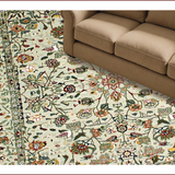 Ultra Soft Area Rug, Non Slip, Stain Resistant, Washable Area Rugs for Living Room, Bedroom, Vintage Botanical Cream Aesthetic(Ivory)