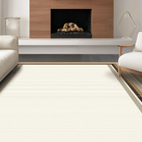 Ultra Soft Area Rug, Non Slip, Stain Resistant, Washable Area Rugs for Living Room, Bedroom, Rustic Natural Fiber Striped Motif(Beige)