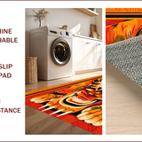 Ultra Soft Area Rug, Non Slip, Stain Resistant, Washable Area Rugs for Living Room, Bedroom, Exotic Orange Tibetan Tiger Meditation Rug(Orange)