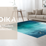 Ultra Soft Area Rug, Non Slip, Stain Resistant, Washable Area Rugs for Living Room, Bedroom, Abyss Gradient Rug, Seafoam Accent, Modern Distressed Print(Blue)