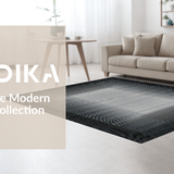 Ultra Soft Area Rug, Non Slip, Stain Resistant, Washable Area Rugs for Living Room, Bedroom, Contemporary Black and White Aesthetic(Black)