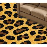 Ultra Soft Area Rug, Non Slip, Stain Resistant, Washable Area Rugs for Living Room, Bedroom, Eco-Friendly Tiger Pattern Living Room Plush Rug(Gold)
