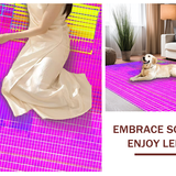 Ultra Soft Area Rug, Non Slip, Stain Resistant, Washable Area Rugs for Living Room, Bedroom, Striking Light-Up Kaleidoscopic Design(Pink)