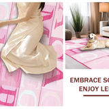 Ultra Soft Area Rug, Non Slip, Stain Resistant, Washable Area Rugs for Living Room, Bedroom, Soft Plush Circular Learning Atmosphere(Pink)