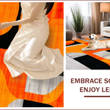 Ultra Soft Area Rug, Non Slip, Stain Resistant, Washable Area Rugs for Living Room, Bedroom, Modern Geometric Orange Composition(Orange)