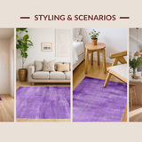 Ultra Soft Area Rug, Non Slip, Stain Resistant, Washable Area Rugs for Living Room, Bedroom, Playful Ultra-Soft Color Blend(Purple)