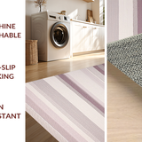 Ultra Soft Area Rug, Non Slip, Stain Resistant, Washable Area Rugs for Living Room, Bedroom, Artful Serene Beachy Stripe Scheme(Purple)