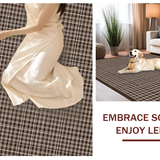 Ultra Soft Area Rug, Non Slip, Stain Resistant, Washable Area Rugs for Living Room, Bedroom, Chic Neutral Colored Lattice Aesthetic(Brown)