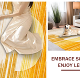 Ultra Soft Area Rug, Non Slip, Stain Resistant, Washable Area Rugs for Living Room, Bedroom, Vibrant Layered Spiral Aesthetics(Gold)
