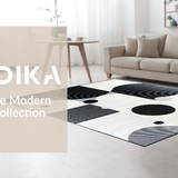 Ultra Soft Area Rug, Non Slip, Stain Resistant, Washable Area Rugs for Living Room, Bedroom, Whimsical 3D Curved Comfort(Black)