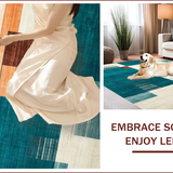 Ultra Soft Area Rug, Non Slip, Stain Resistant, Washable Area Rugs for Living Room, Bedroom, Chic Modern Geometric Touch(Blue)