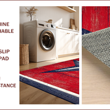 Ultra Soft Area Rug, Non Slip, Stain Resistant, Washable Area Rugs for Living Room, Bedroom, Rustic Vintage Star Emblem(Red)