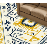 Ultra Soft Area Rug, Non Slip, Stain Resistant, Washable Area Rugs for Living Room, Bedroom, Artistic Boho Geometric Fusion(Yellow)