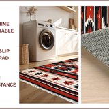 Ultra Soft Area Rug, Non Slip, Stain Resistant, Washable Area Rugs for Living Room, Bedroom, Dynamic Black and Red Pattern(Red)