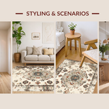 Elegant Earth Tone Distressed Motif(Beige)