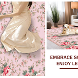 Ultra Soft Area Rug, Non Slip, Stain Resistant, Washable Area Rugs for Living Room, Bedroom, Chic Contemporary Floral Elegance(Pink)
