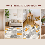 Ultra Soft Area Rug, Non Slip, Stain Resistant, Washable Area Rugs for Living Room, Bedroom, Lively Festive Bunny Pattern(Gray)