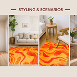 Ultra Soft Area Rug, Non Slip, Stain Resistant, Washable Area Rugs for Living Room, Bedroom, Soft Warm Color Palette Charm(Orange)