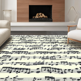 Ultra Soft Area Rug, Non Slip, Stain Resistant, Washable Area Rugs for Living Room, Bedroom, Dynamic Note-Centric Visual Experience(Black)