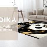 Ultra Soft Area Rug, Non Slip, Stain Resistant, Washable Area Rugs for Living Room, Bedroom, Dynamic Abstract Dragon Artistry(Black)