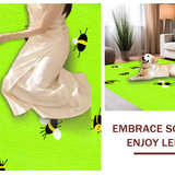 Ultra Soft Area Rug, Non Slip, Stain Resistant, Washable Area Rugs for Living Room, Bedroom, Playful Yellow Nature Scene(Green)