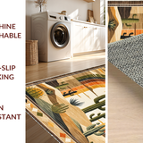 Ultra Soft Area Rug, Non Slip, Stain Resistant, Washable Area Rugs for Living Room, Bedroom, Lively Artistic Nature Elements(Brown)