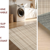 Ultra Soft Area Rug, Non Slip, Stain Resistant, Washable Area Rugs for Living Room, Bedroom, Chic Rustic Farmhouse Weaved Design(Beige)