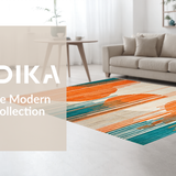 Ultra Soft Area Rug, Non Slip, Stain Resistant, Washable Area Rugs for Living Room, Bedroom, Dynamic Textured Color Fusion(Orange)