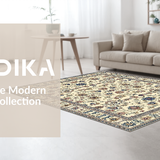 Ultra Soft Area Rug, Non Slip, Stain Resistant, Washable Area Rugs for Living Room, Bedroom, Stylish Colorful Bouquet Pattern(Beige)