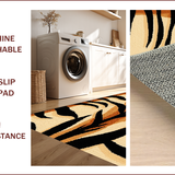 Ultra Soft Area Rug, Non Slip, Stain Resistant, Washable Area Rugs for Living Room, Bedroom, Animal Print Black and Brown Entryway Mat(Beige)