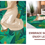 Ultra Soft Area Rug, Non Slip, Stain Resistant, Washable Area Rugs for Living Room, Bedroom, Vibrant Tropical Animal Aesthetic(Blue)
