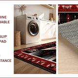 Ultra Soft Area Rug, Non Slip, Stain Resistant, Washable Area Rugs for Living Room, Bedroom, Vintage Warm Tones Accent(Red)