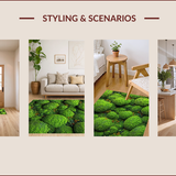 Ultra Soft Area Rug, Non Slip, Stain Resistant, Washable Area Rugs for Living Room, Bedroom, 3D Vibrant Moss Laundry Room Non-Slip Rug(Green)