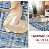 Ultra Soft Area Rug, Non Slip, Stain Resistant, Washable Area Rugs for Living Room, Bedroom, Modern Stripe Carpet(Blue)