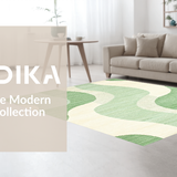 Contemporary Light Green Linear Elements(Beige)