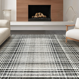 Ultra Soft Area Rug, Non Slip, Stain Resistant, Washable Area Rugs for Living Room, Bedroom, Shadow Dance Rug: Dynamic Black & White Striped Floor Covering(Black)