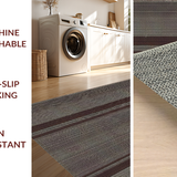 Ultra Soft Area Rug, Non Slip, Stain Resistant, Washable Area Rugs for Living Room, Bedroom, Elegant Modern Script Welcome Mat(Brown)