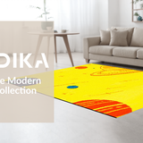 Ultra Soft Area Rug, Non Slip, Stain Resistant, Washable Area Rugs for Living Room, Bedroom, Galactic Bright Whimsical Pattern(Yellow)