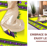 Ultra Soft Area Rug, Non Slip, Stain Resistant, Washable Area Rugs for Living Room, Bedroom, Vibrant Mosaic Masquerade Design(Yellow)
