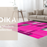 Ultra Soft Area Rug, Non Slip, Stain Resistant, Washable Area Rugs for Living Room, Bedroom, Bold Modern Striped Decorative Element(Pink)