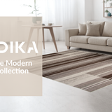 Ultra Soft Area Rug, Non Slip, Stain Resistant, Washable Area Rugs for Living Room, Bedroom, Trendy Minimalist Grid Arrangement(Brown)