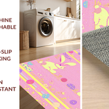 Ultra Soft Area Rug, Non Slip, Stain Resistant, Washable Area Rugs for Living Room, Bedroom, Playful Holiday Character Composition(Pink)