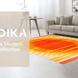 Ultra Soft Area Rug, Non Slip, Stain Resistant, Washable Area Rugs for Living Room, Bedroom, Funky Abstract Sunburst Aesthetic(Yellow)